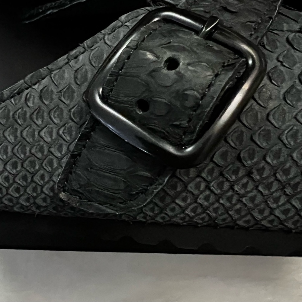 The Shoe Surgeon Luxe Mule Matte Black Python Size M 10 W 11.5 New In Box - Picture 5 of 14